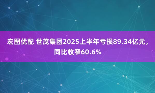 宏图优配 世茂集团2025上半年亏损89.34亿元，同比收窄60.6%