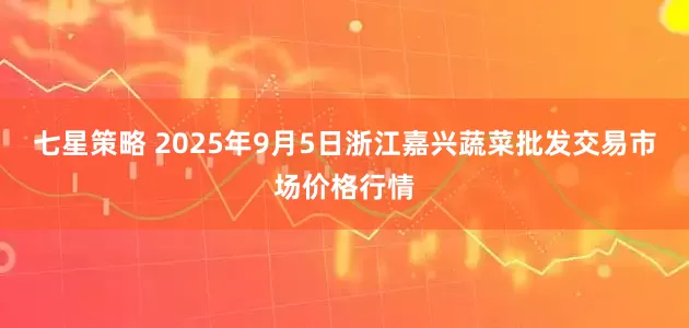 七星策略 2025年9月5日浙江嘉兴蔬菜批发交易市场价格行情
